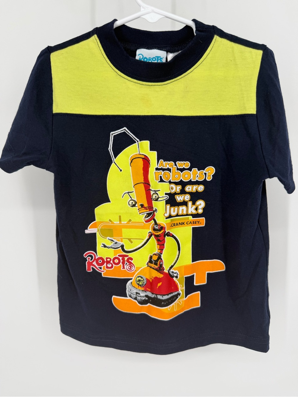 Vintage Robots Crank Casey Short Sleeve Shirt Top Y2K Nostalgic Character Boys 4
